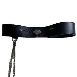 Harley Davidson Womens XL leather utility belt with chains & studs #97668/04VW